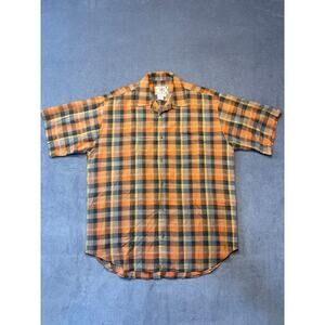 The Territory Ahead Brand Orange Button Up Short Sleeve Shirt- Men’s Size Med